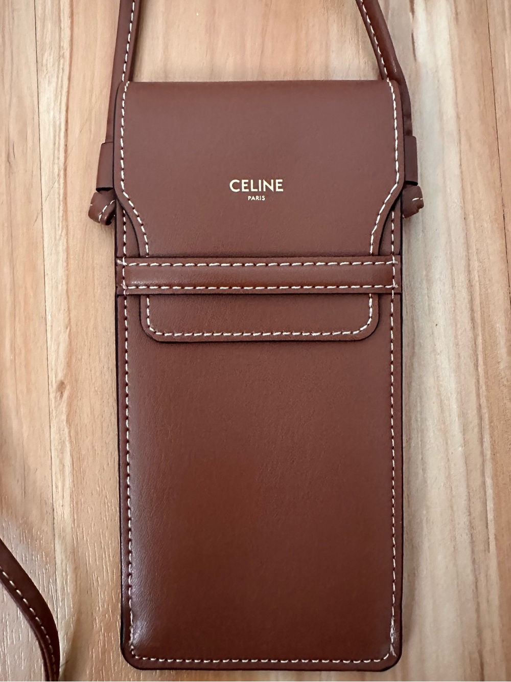 Celine Phone Case Eyeglass Sunglass Case Cross Body Brown